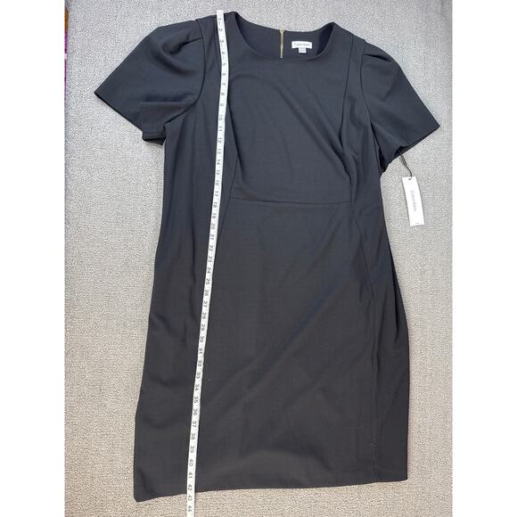NWT Calvin Klein Dress Career Sheath Knee Length Cocktail Black Plus Size 22W - Picture 5 of 6